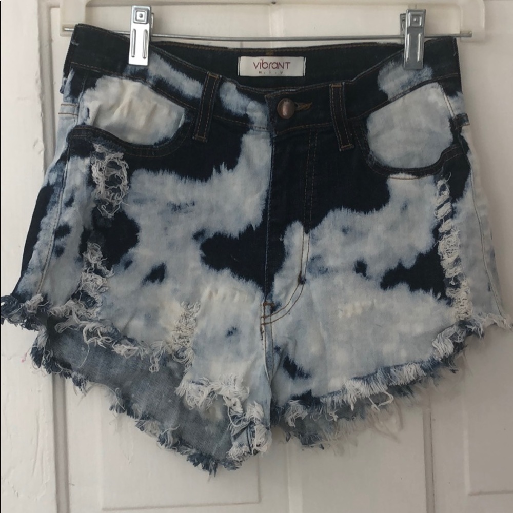 Never worn Vibrant M.I.U. Acid washed Jean cutoffs